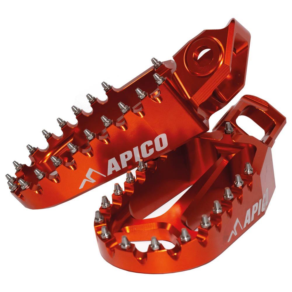FPX KTM 23 ORA - Apico Xtreme Foot Pegs For KTM SX/SXF 125-450 2023-2025, Husqvarna TC/FC125-450 2023-2025, Gas Gas MC 250/450F Factory Edition 2023-2025 Orange