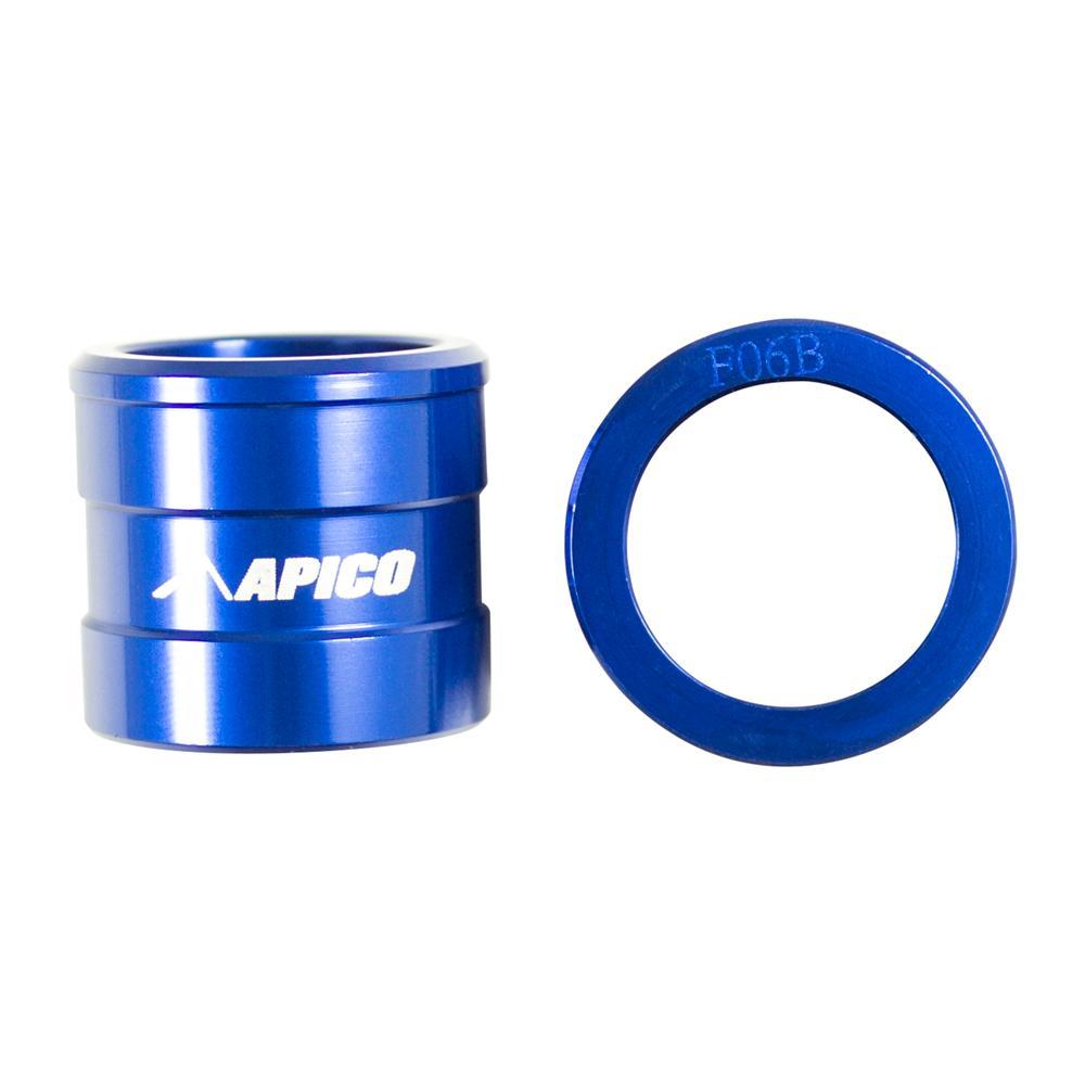 WSF YAM 2 BU - Apico Front Wheel Spacers For Yamaha YZ 125/250 2002-2007, YZF250 2002-2006, YZF450 2003-2006 Blue