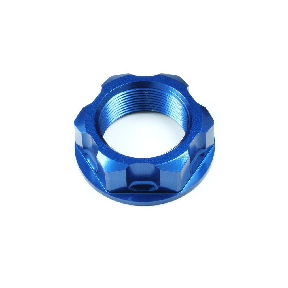 SSNUT4 BLUE - Apico Steering Stem Nut For Honda CR 125/250 1983-2000, Kawasaki KXF 250/450 2004-2023, Suzuki RMZ250 2004-2006 Blue