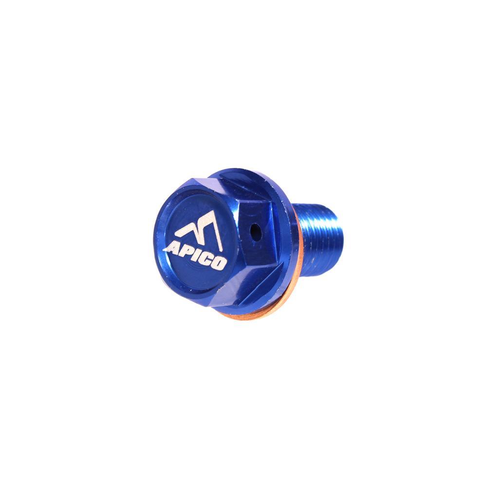 SUMPBOLT MAG YZF - Apico Magnetic Sump Drain Bolt M10 X 16mm X 1.25 For Yamaha YZ125 2005-2026, YZ250 2001-2026, YZF450 2003-2026 Blue