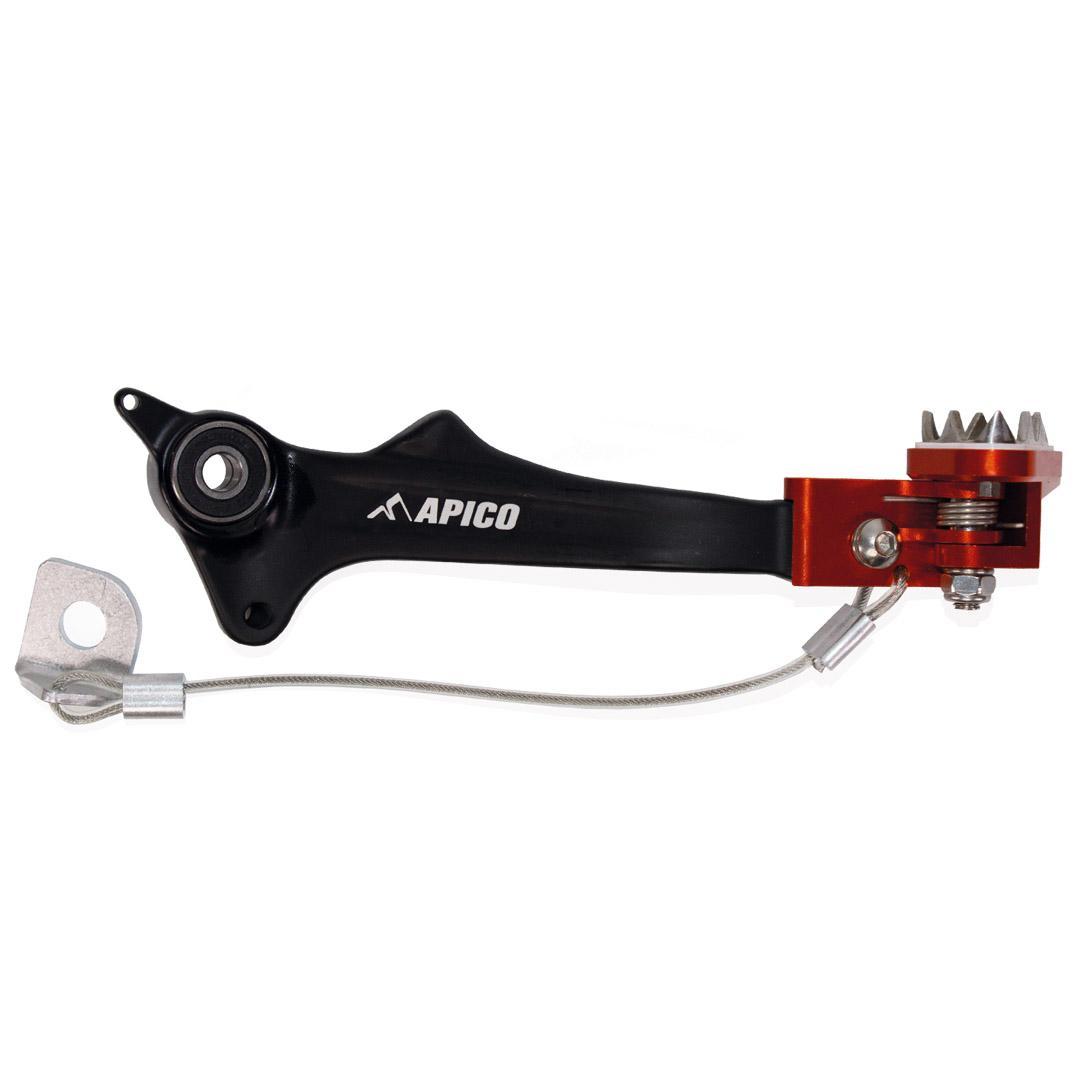 BPF508 BLACK/ORANGE - Apico Brake Pedal For KTM 690 Enduro 2020-2022, Husqvarna 701 Enduro 2020-2022 Black/Orange