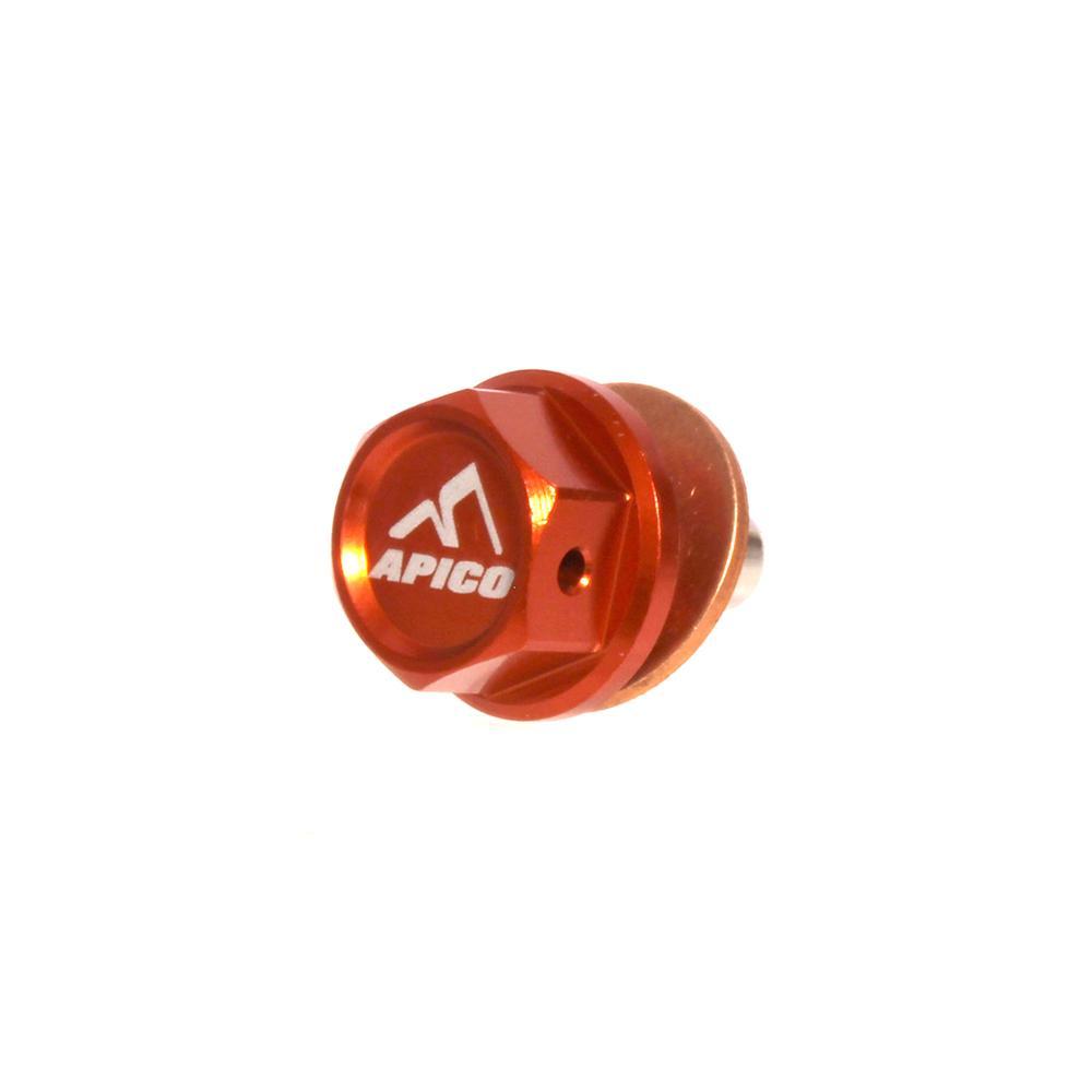 Apico Orange Sumpbolt Mag Ktm 2 - Magnetic Sump Drain Bolt M10 X 10Mm X 1.5 For Ktm Sx50 2002-2008, Sx65 2003-2008, Sx85 2003-2017