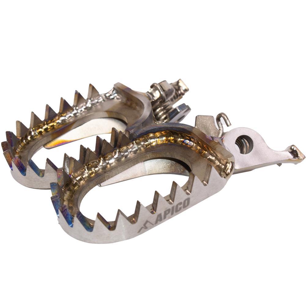 FPTIOD KXF - Apico Open Design Titanium Foot Pegs For Kawasaki KXF250 2006-2024, KXF450 2007-2024, KX 250/450XC 2021-2024