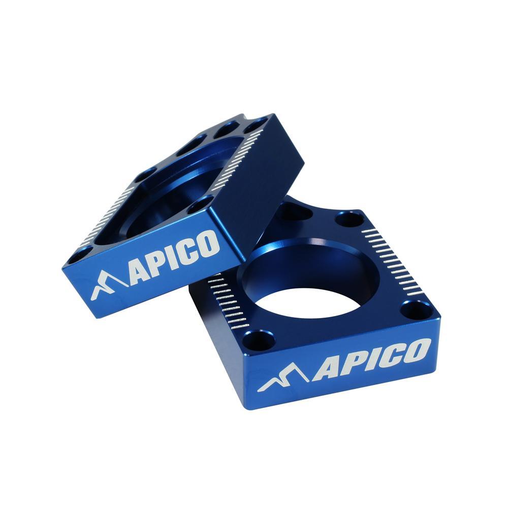 RAB-09 BLUE - Apico Rear Axle Blocks For KTM SX85 2003-2014, Husqvarna TC85 2014 Blue