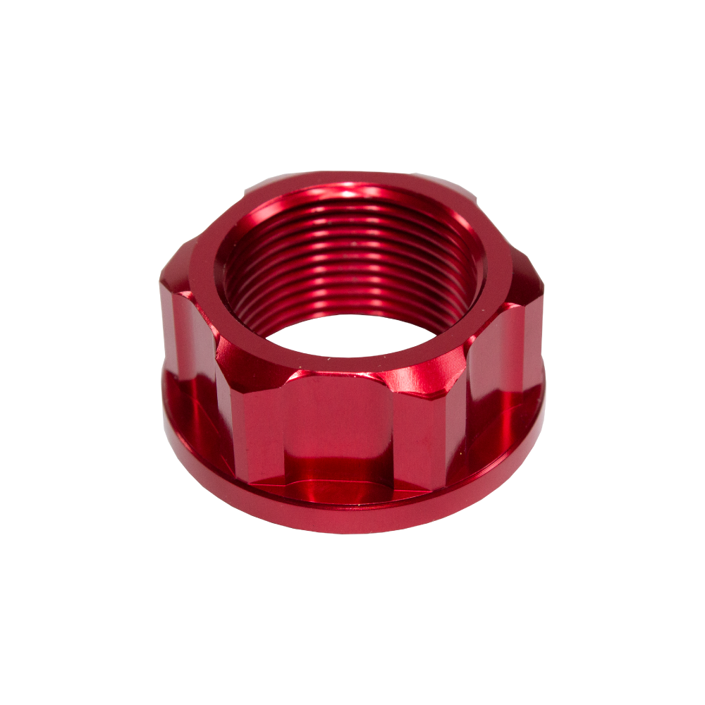 AXNUT R2 RD - Apico Axle Nut Rear M25 X 1.5 For KTM SX/SXF 125-450 2013-2022, Husqvarna TC/FC 125-450 2017-2022, Gas Gas MC/MC-F 2021-2023 Red