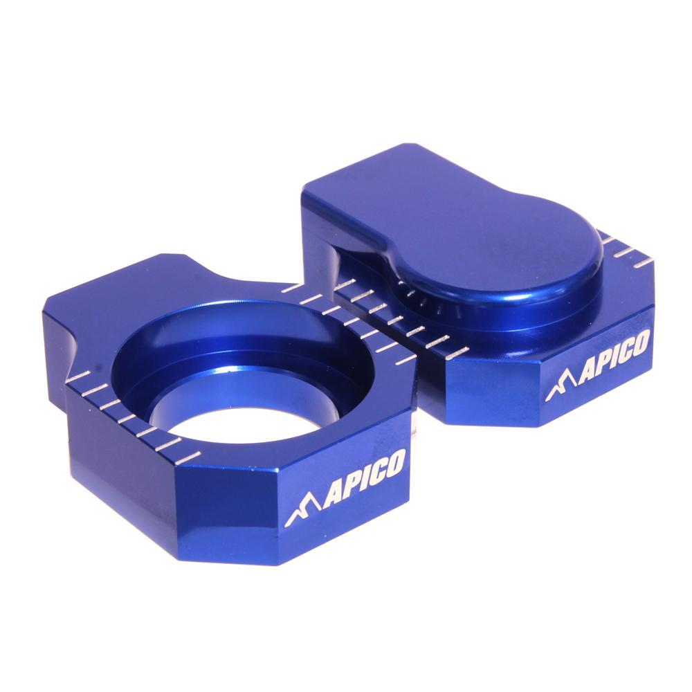 RAB-17 BLUE - Apico Rear Axle Blocks For Sherco SE-F 125-300 2014-2023, SE-F 250-510 2005-2023 Blue