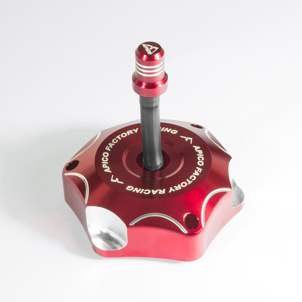 Apico Red Fuelcap Hon 3 Rd - Alloy Fuel Cap For Honda Cr 125/250 1996-2007, Cr500 1989-2001