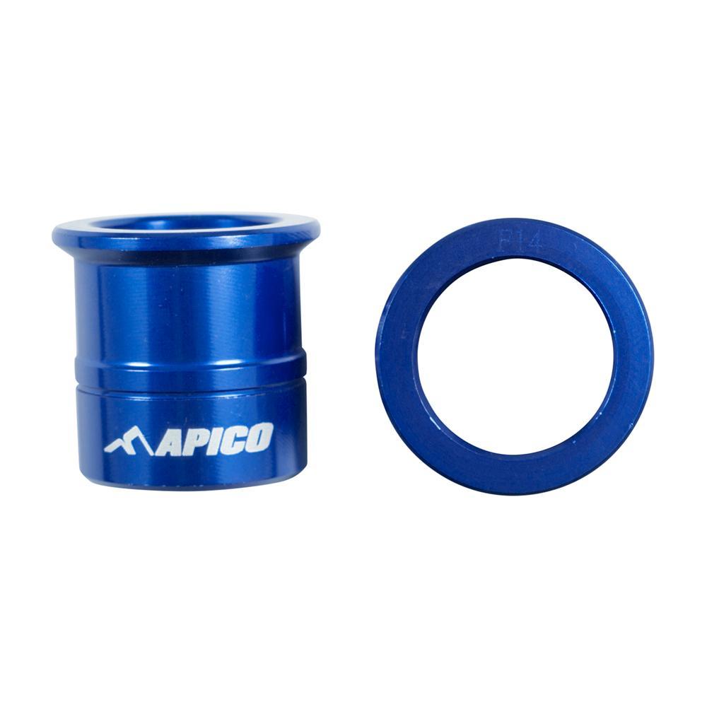 WSF KAW 2 BU - Apico Front Wheel Spacers For Kawasaki KX 125/250 2006-2008, KXF250 2004-2020, KXF450 2006-2018 Blue