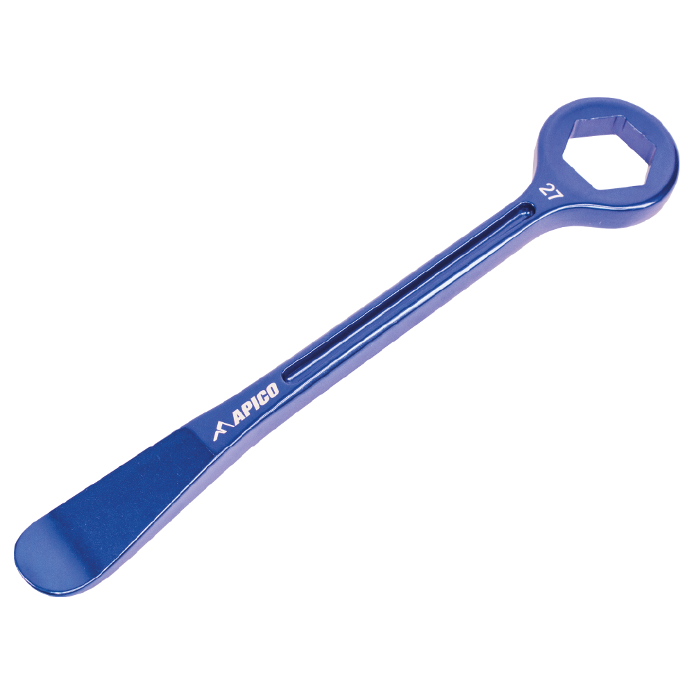 Apico Blue Tyrelever Wr Pro 27 - Tyre Lever & Axle Wrench Combination Tool Cnc Aluminium 27Mm