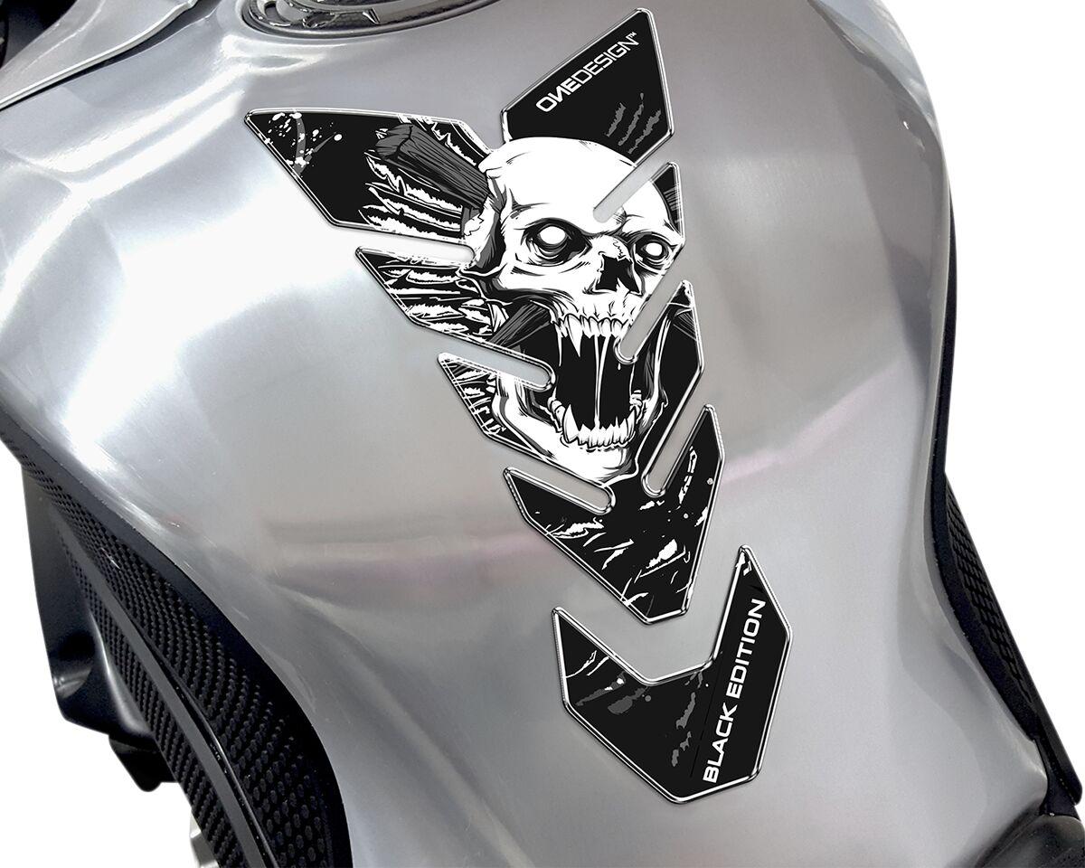 CGBE8P - Onedesign Resin/Soft Touch Tank Pad Skull - Black/Multi