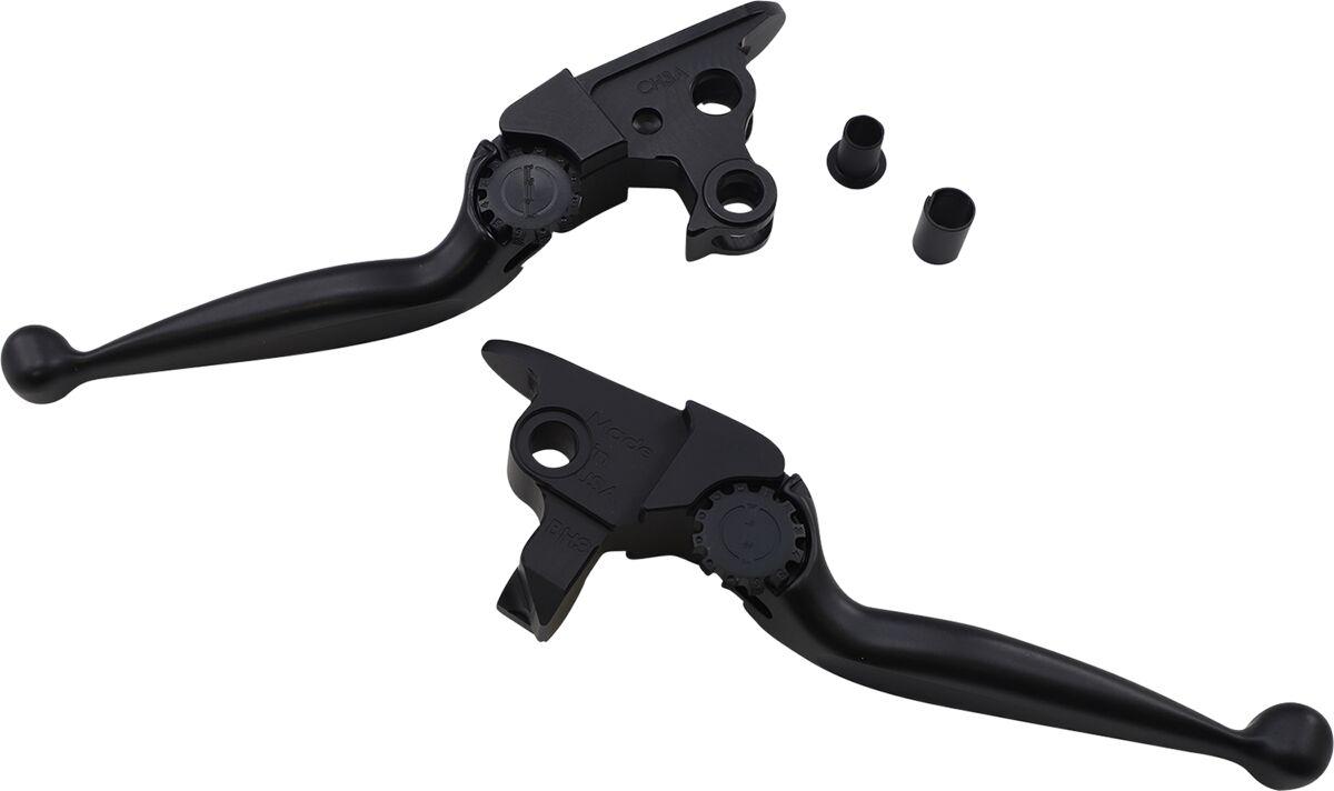 12-00616-22 - PSR Journey Adjustable Lever Set for Harley Models For Harley Davidson FLHR 1750 ABS 2021-2022 - Black