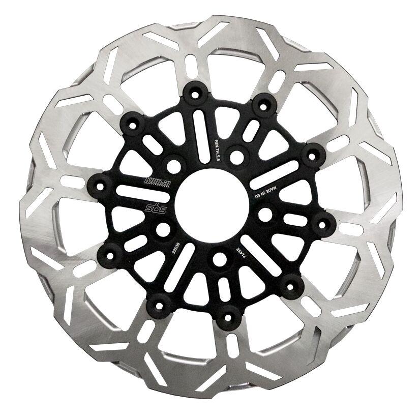 7145E - SBS Kodlin Brake Disc For Harley Davidson FLD 1690 2012-2013 - Black/Silver Rear