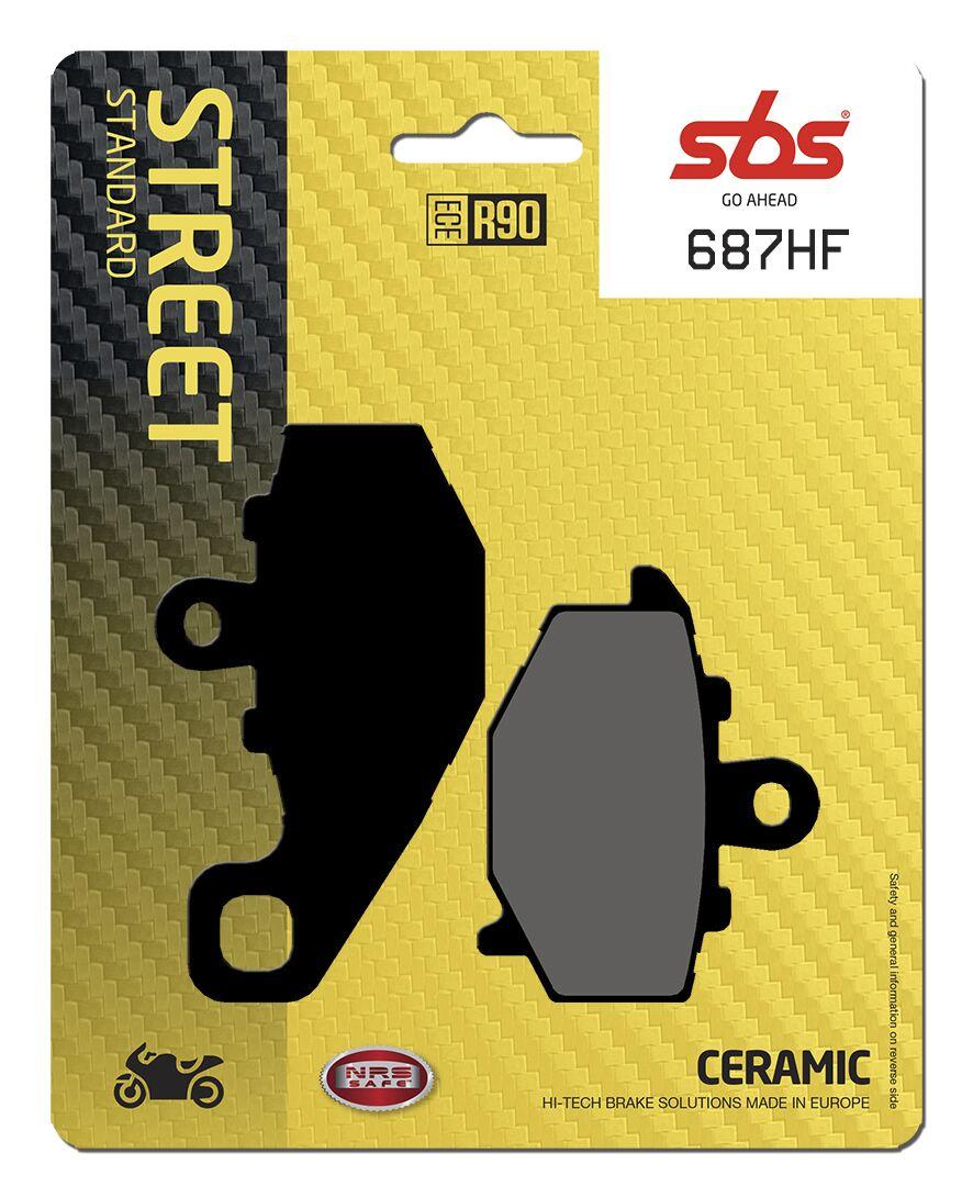 687HF - SBS HF Street Ceramic Organic Rear Brake Pads For Kawasaki ER-6F 650 2006-2016