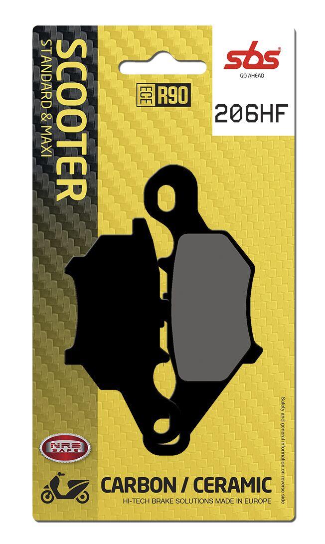 206HF - SBS HF Street Ceramic Organic Front Brake Pads For Yamaha CS 50 AC 2003-2008