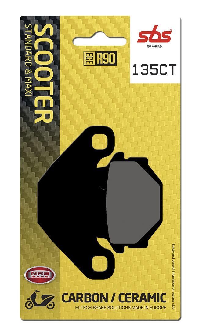 135CT - SBS Carbon Tech Organic Rear Brake Pads For Peugeot Django 125 2015-2016