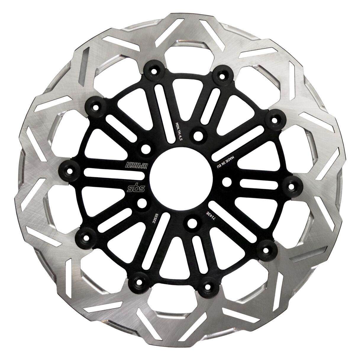 7143E - SBS Kodlin Brake Disc For Harley Davidson FLDE 1750 2018-2020 - Black/Silver Front