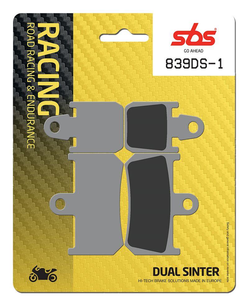839DS-1 - SBS DS Dual Sintered Front Brake Pads For Yamaha YZF-R1 1000 2007-2014