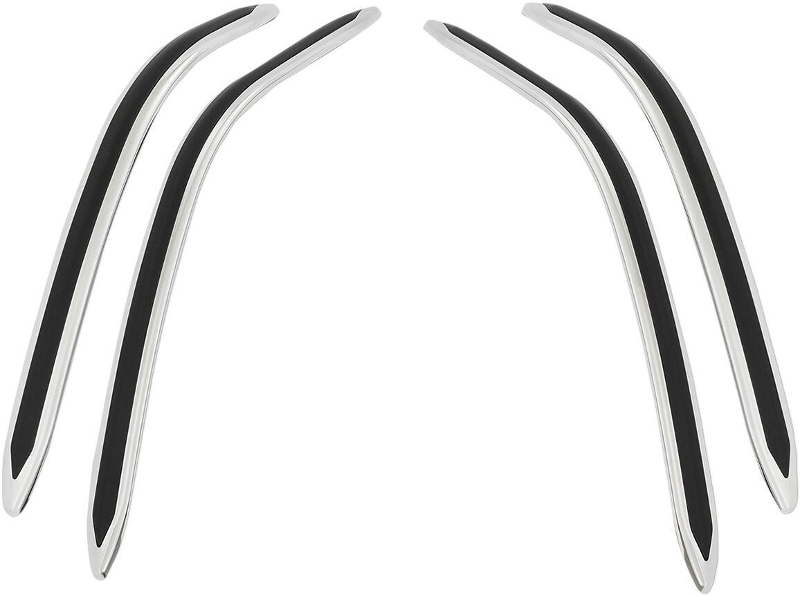 52-957 - Show Chrome Saddlebag Scuff Strips For Honda GL 1800 2018-2023 - Black/Silver