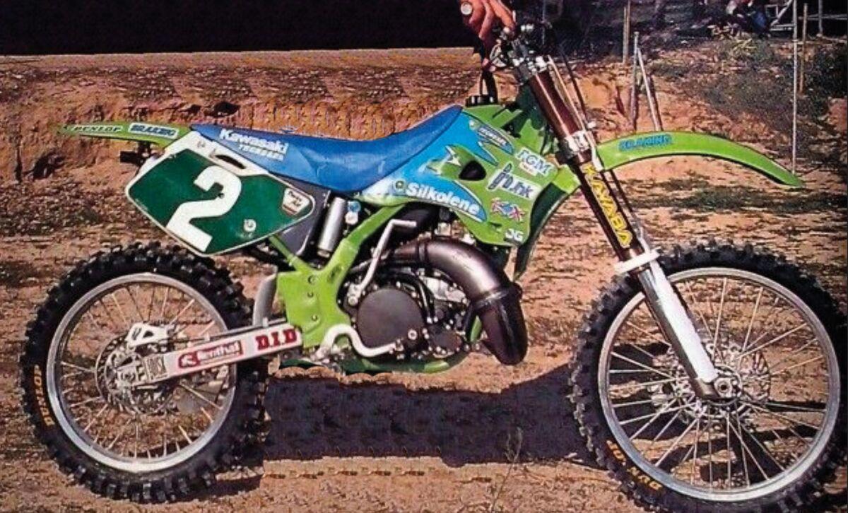 14V01 - Tecnosel Team Kawasaki Seat Cover For Kawasaki KX125 1994-1998 - Blue/White