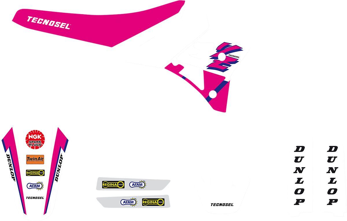 Tecnosel Green/Multi/Pink/White 22V00 - Graphics Kit For Yamaha Yz125 1991-1992