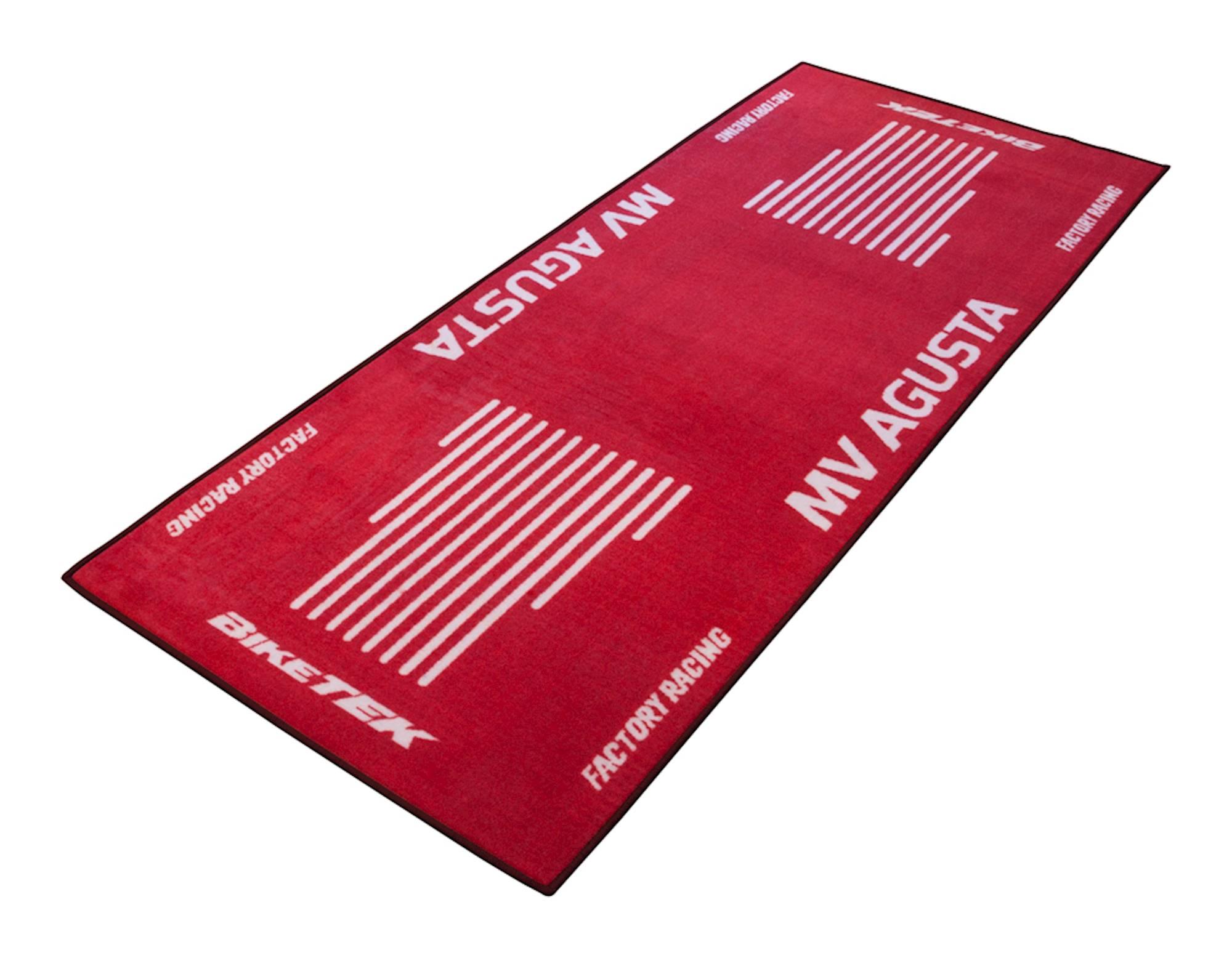 Biketek Red Grgmat45 - Series 3 Mv Agusta Logo Garage Mat 190 X 80Cm