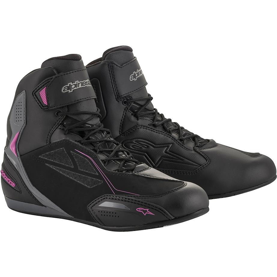 Alpinestars Stella Faster 3 DryStar Ladies Motorcycle Boots US 8 Black Dark Grey Fuchsia (UK 7)