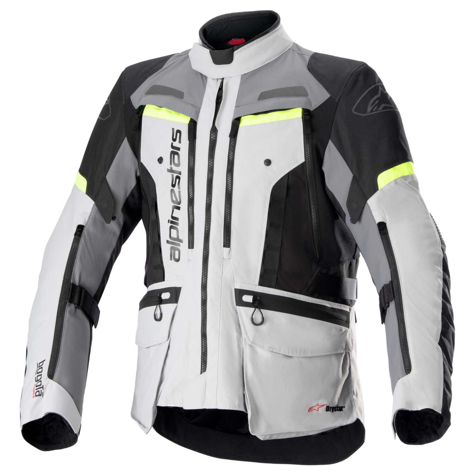 Alpinestars Ice Grey Dark Grey Yellow Fluo Bogota Pro Drystar Motorcycle Jacket 3XL