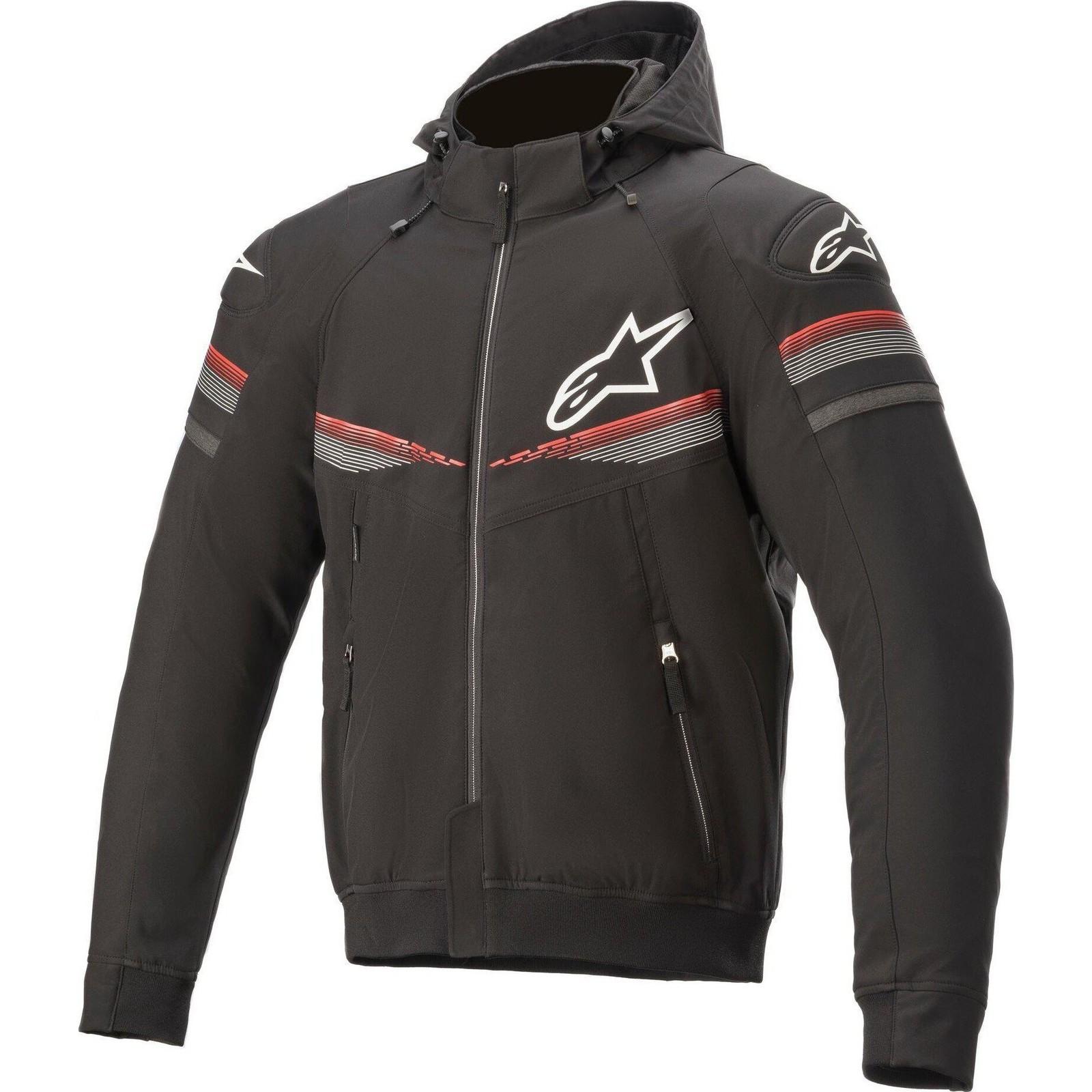 Alpinestars Black Bright Red Sektor V2 Tech Motorcycle Hoodie L