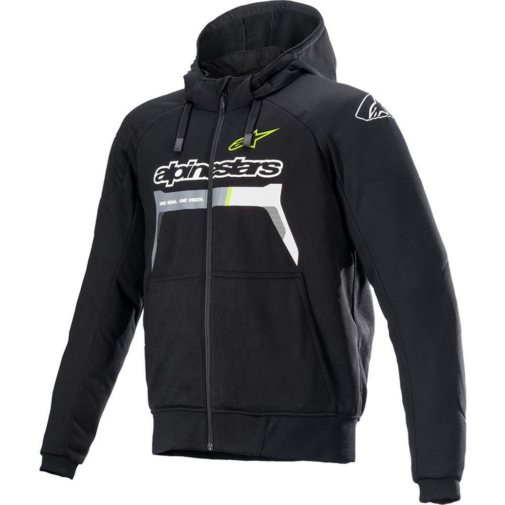 Alpinestars Chrome Ignition Motorcycle Hoodie Black Yellow Fluo