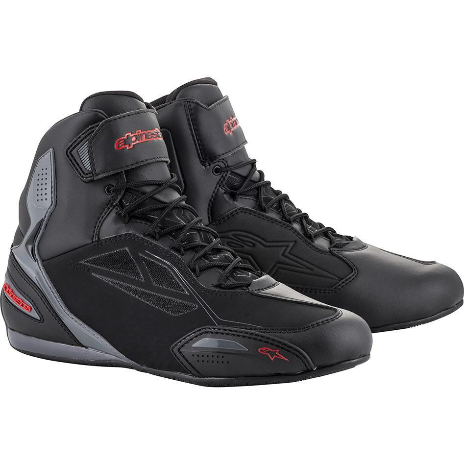 Alpinestars Faster 3 DryStar Motorcycle Boots 45 Black Grey Red (UK 10.5)