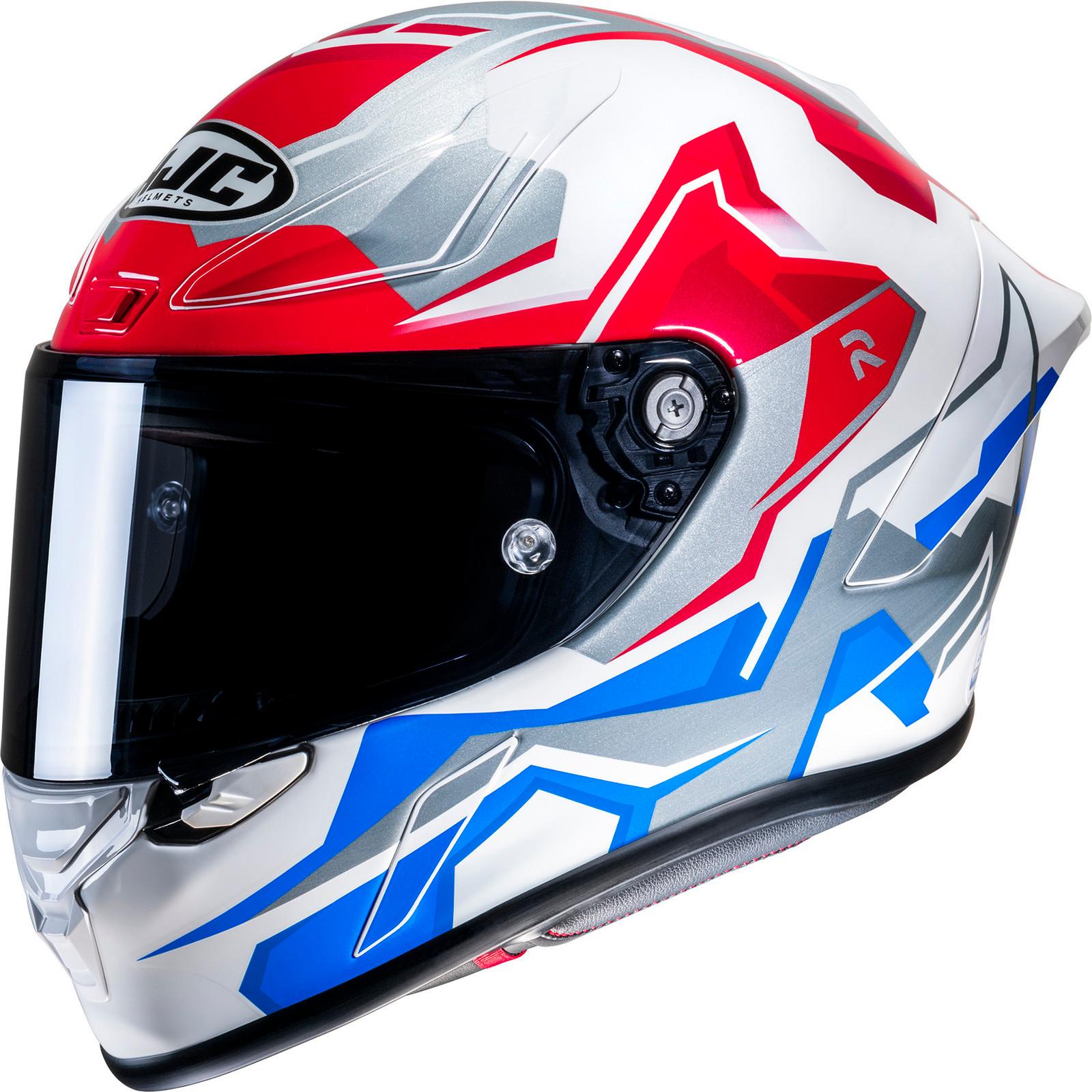 Hjc White Red Blue Rpha 1 Nomaro Motorcycle Helmet Xl (Mc21)