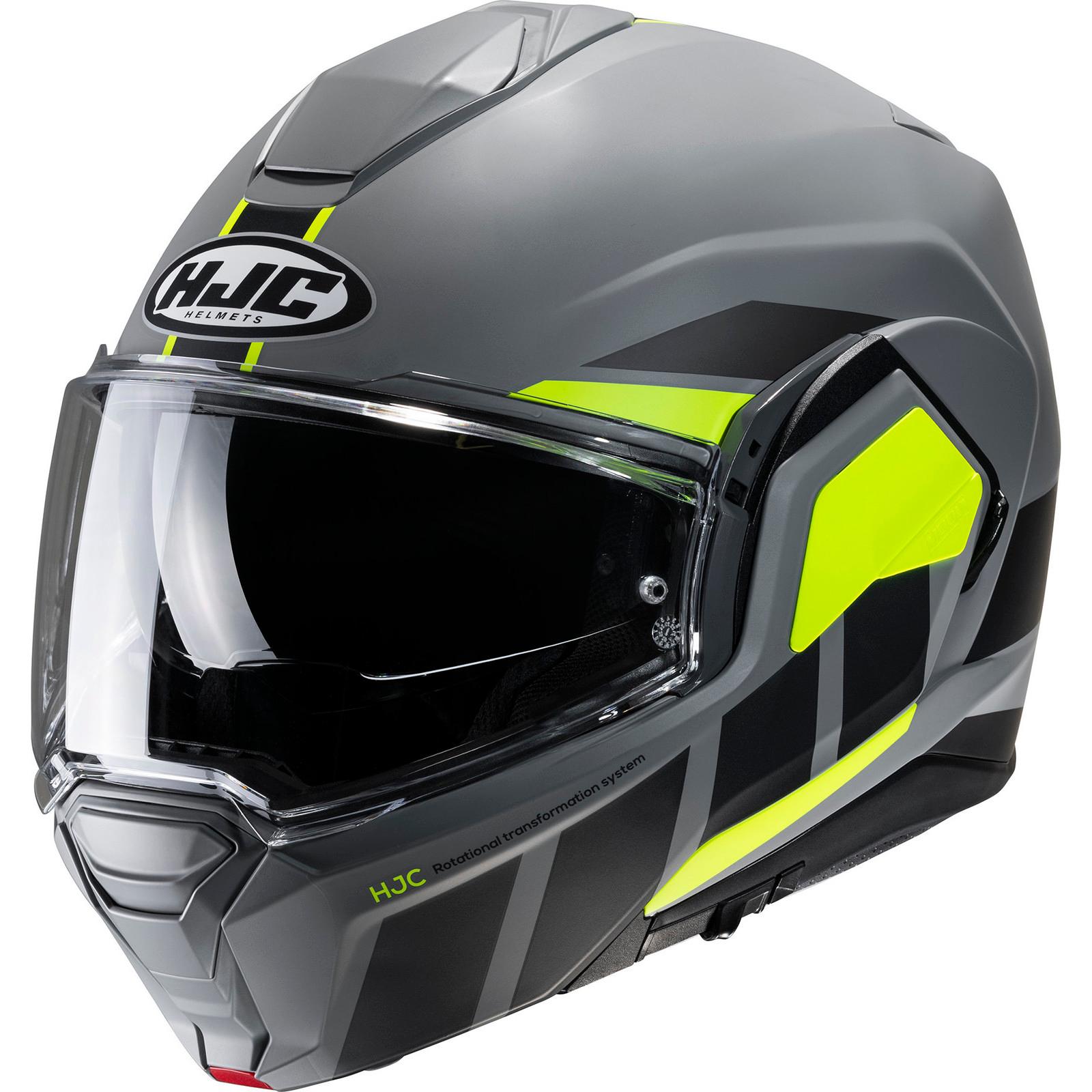 Hjc Yellow I100 Beis Flip Front Motorcycle Helmet L (Mc3hsf)