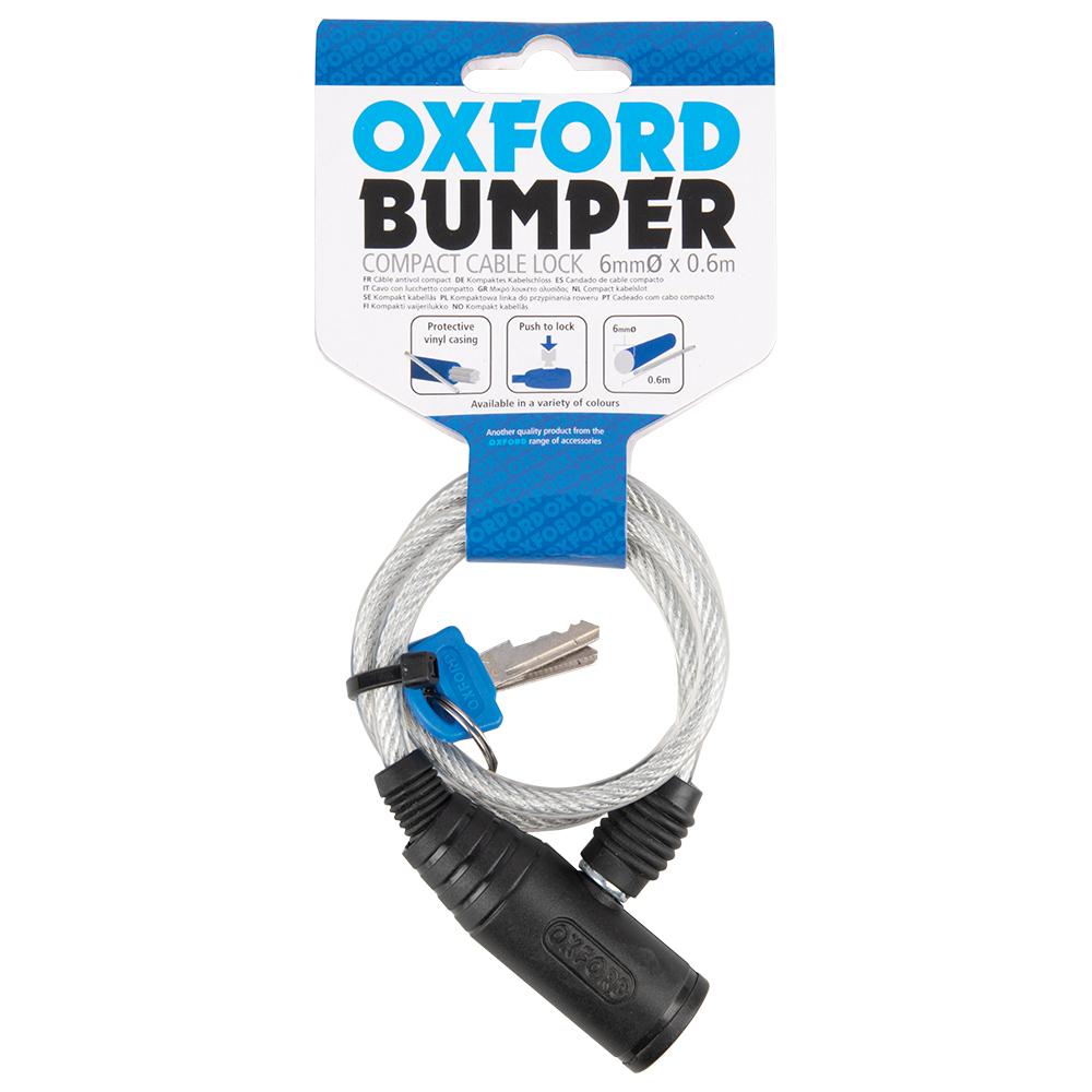 Oxford Clear Compact Bumper Cable Lock 6Mm X 600Mm