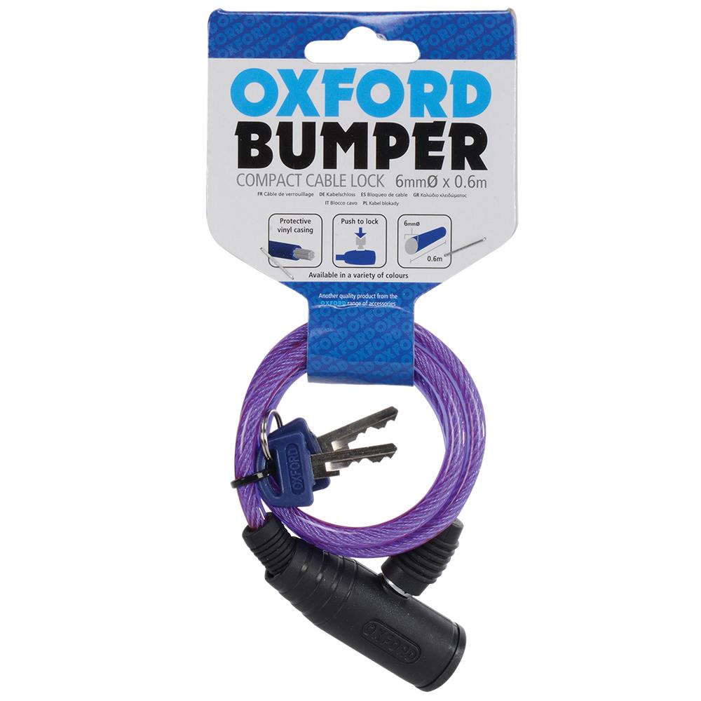 Oxford Purple Bumper Compact Cable Lock 6Mm X 600Mm