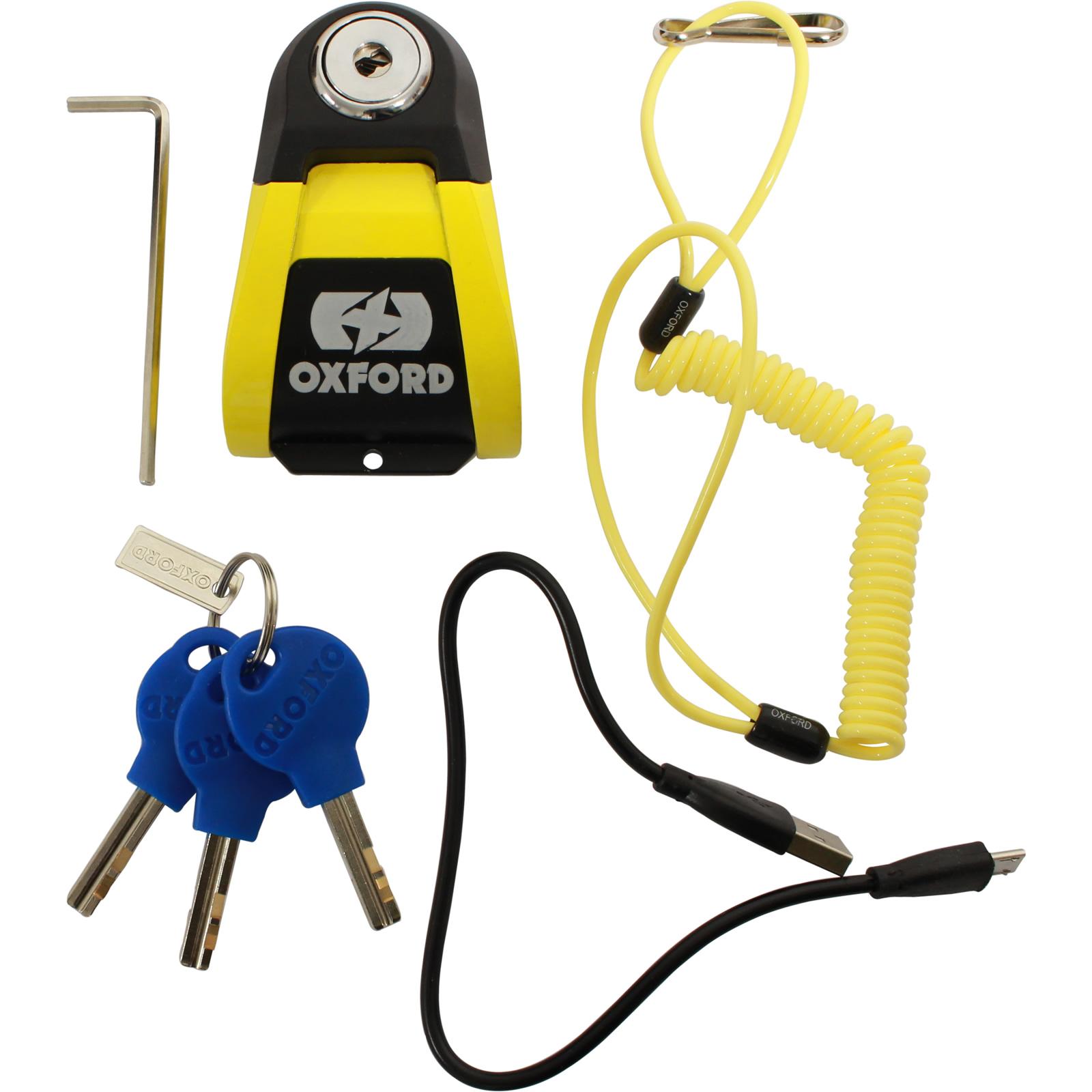 Oxford Yellow/Black Quartz Xa10 Alarm Disc Lock (10Mm Pin)