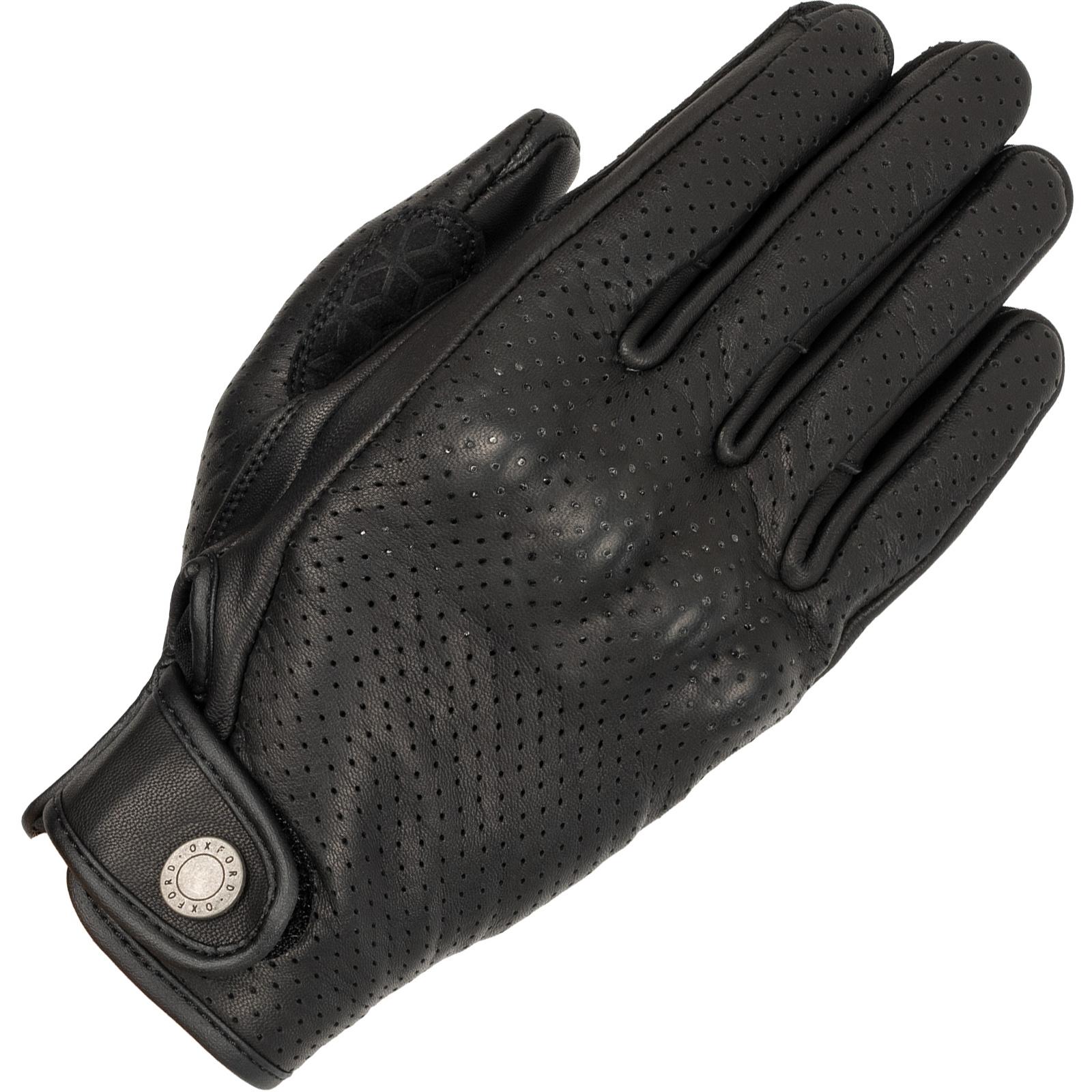 Oxford Women's Black Henlow Air Leather Motorcycle Gloves S