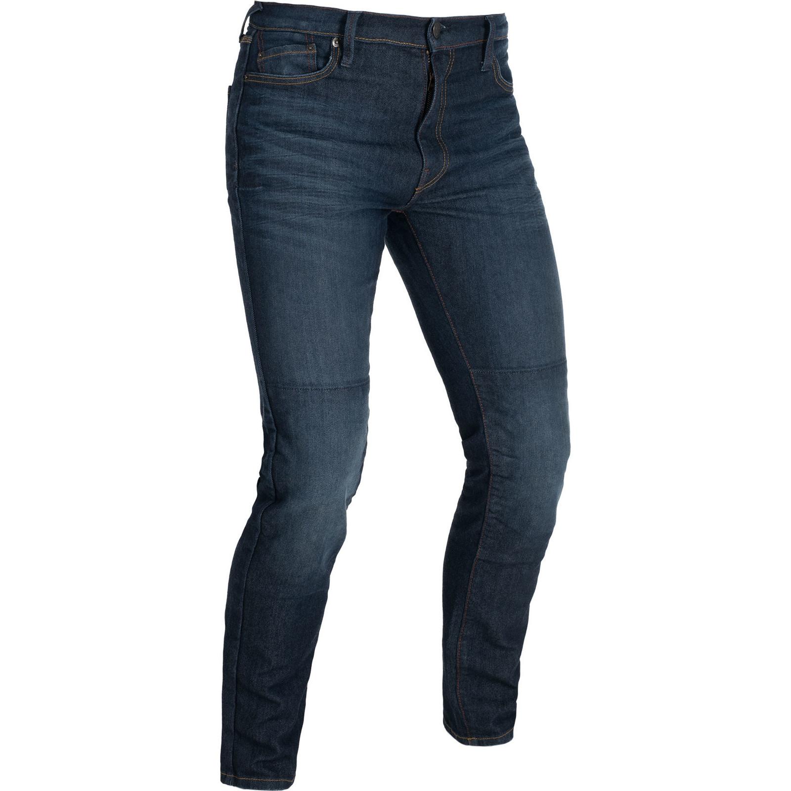 Oxford Dark Aged Original Approved Aaa Slim Motorcycle Jeans (W36) (L30) Short