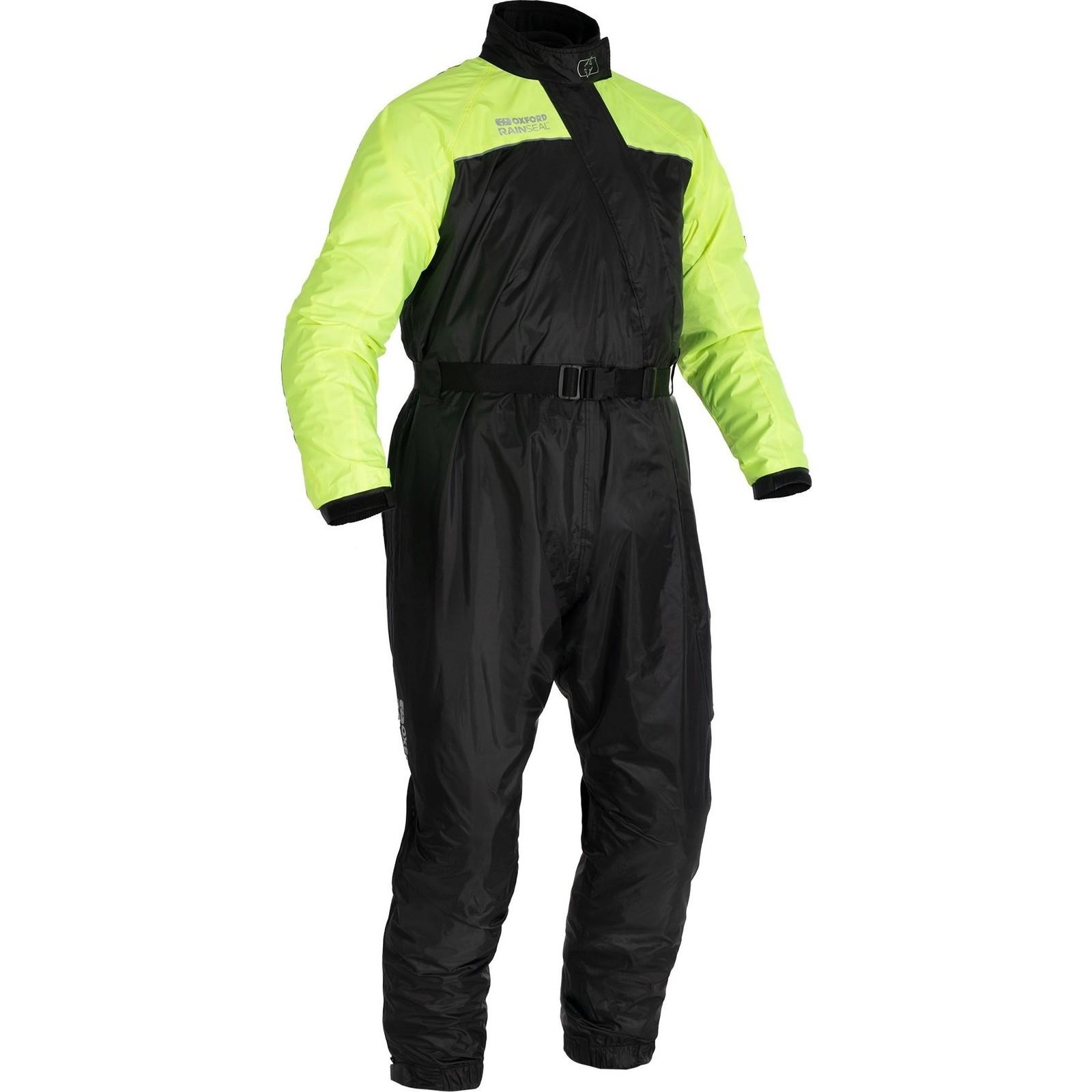 Oxford Black Fluo Rainseal 1-Piece Motorcycle Oversuit 4XL