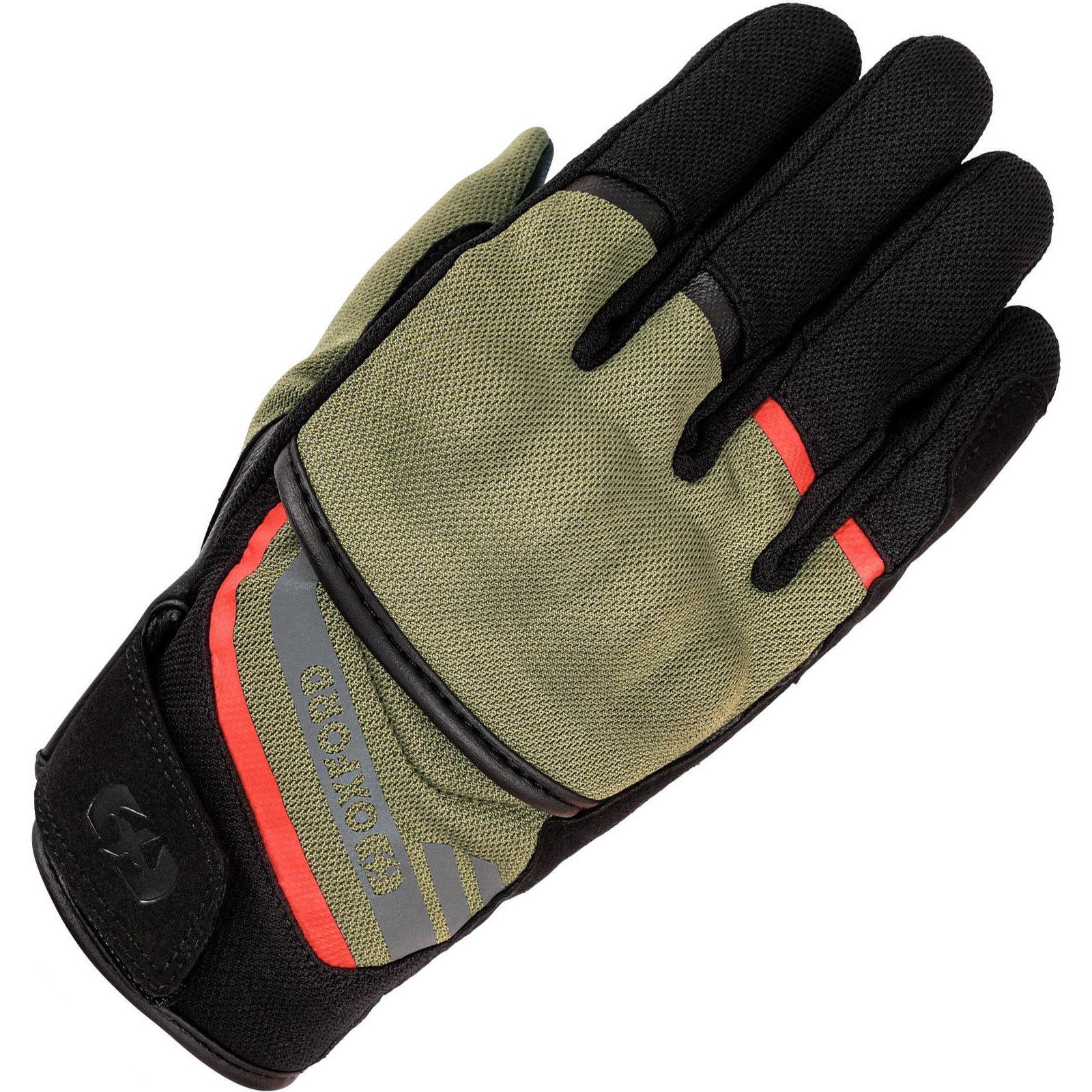 Oxford Green Red Dakar 1.0 Motorcycle Gloves 3XL