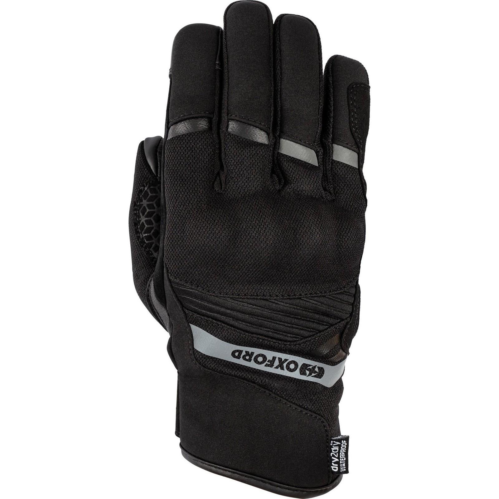 Oxford Women's Stealth Black Dakar 1.0 Dry2dry Motorcycle Gloves Xs