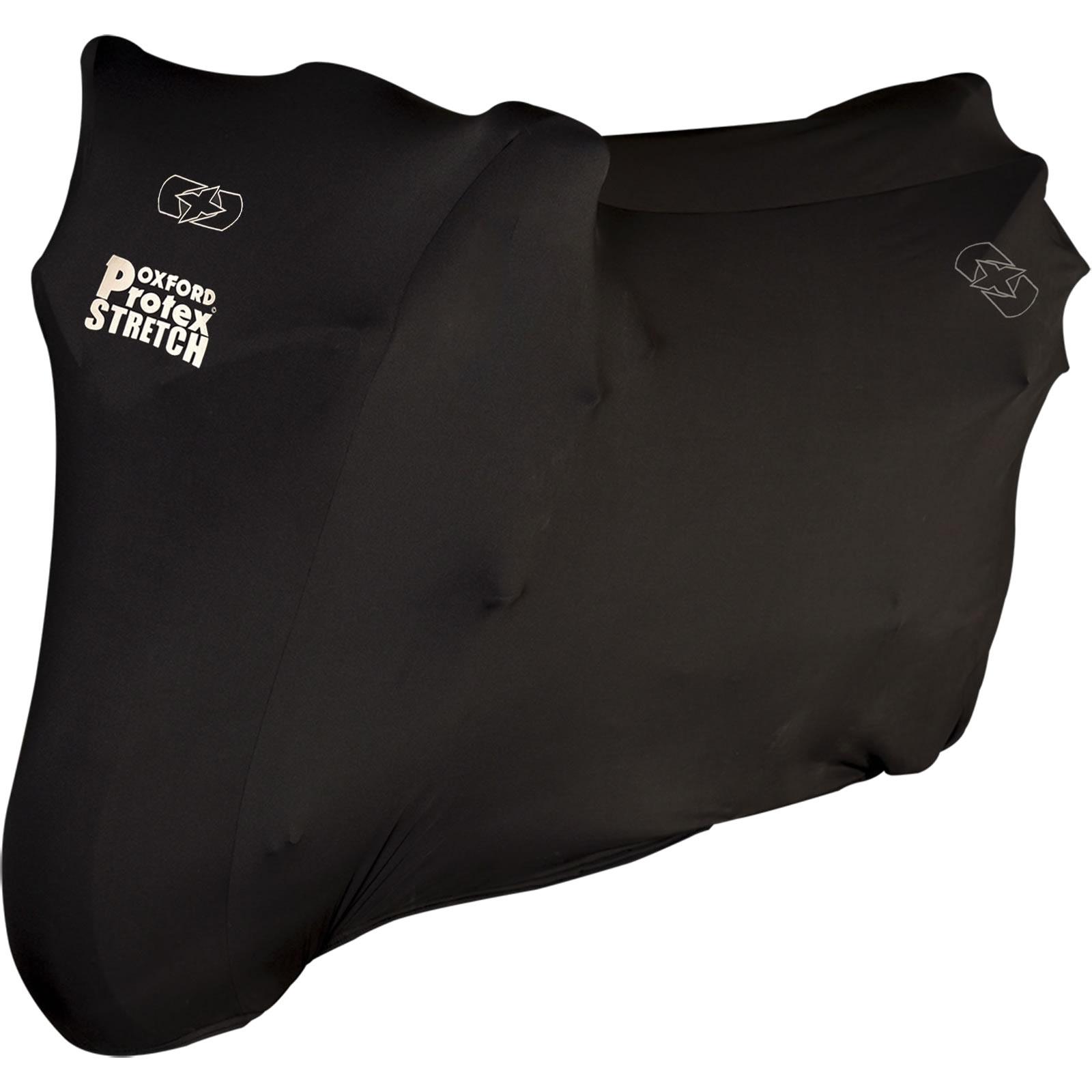 Oxford Black Protex Stretch-Fit Indoor Motorcycle Cover (Large)