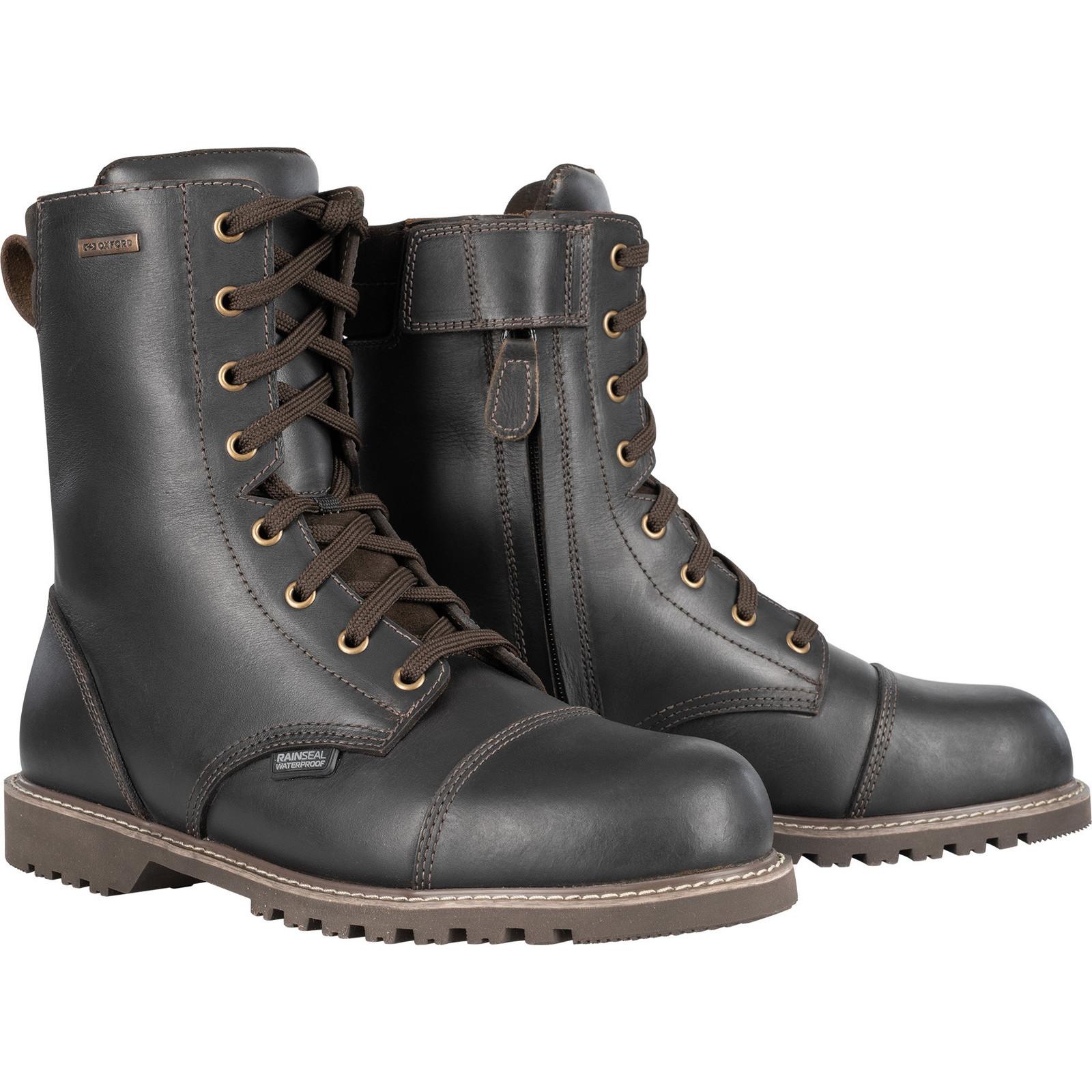 Oxford Dark Brown Merton 2.0 Leather Motorcycle Boots 47 (Uk 13)