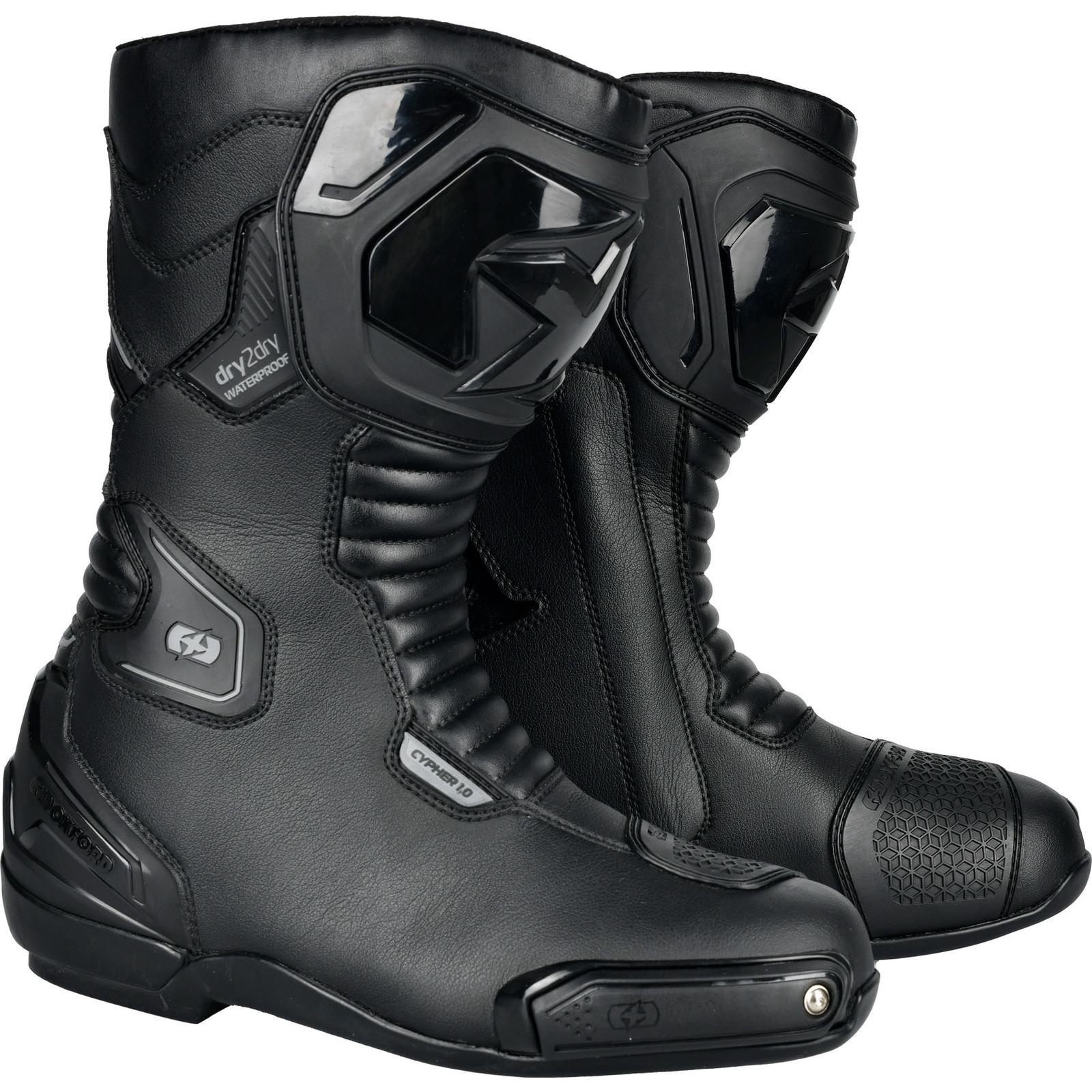 Oxford Black Cypher 1.0 Dry2dry Motorcycle Boots 40 Stealth (Uk 6.5)