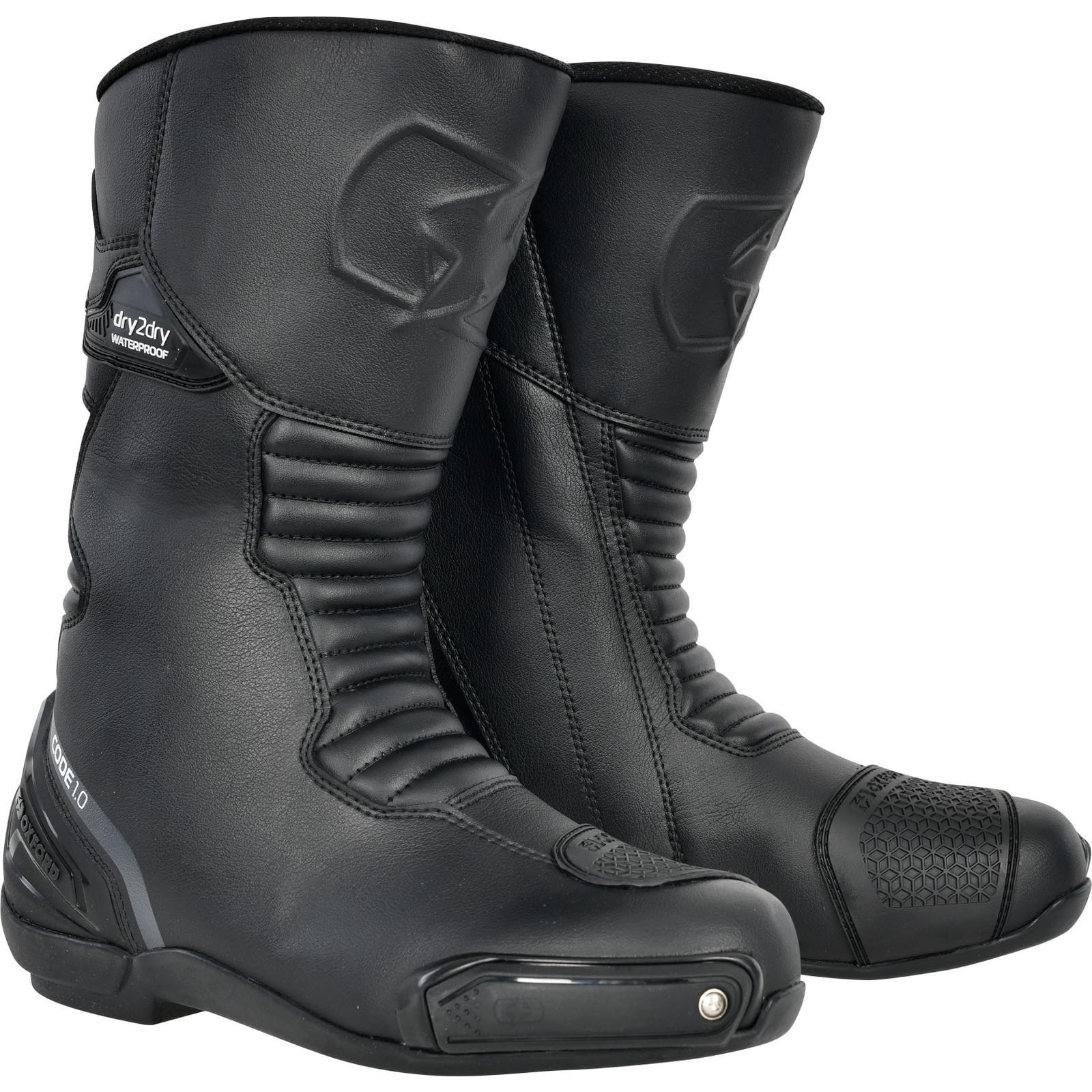 Oxford Black Code 1.0 Dry2dry Motorcycle Boots 41 (Uk 7)
