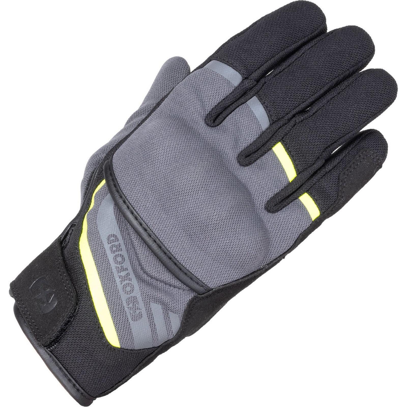 Oxford Charcoal Yellow Dakar 1.0 Motorcycle Gloves Xl