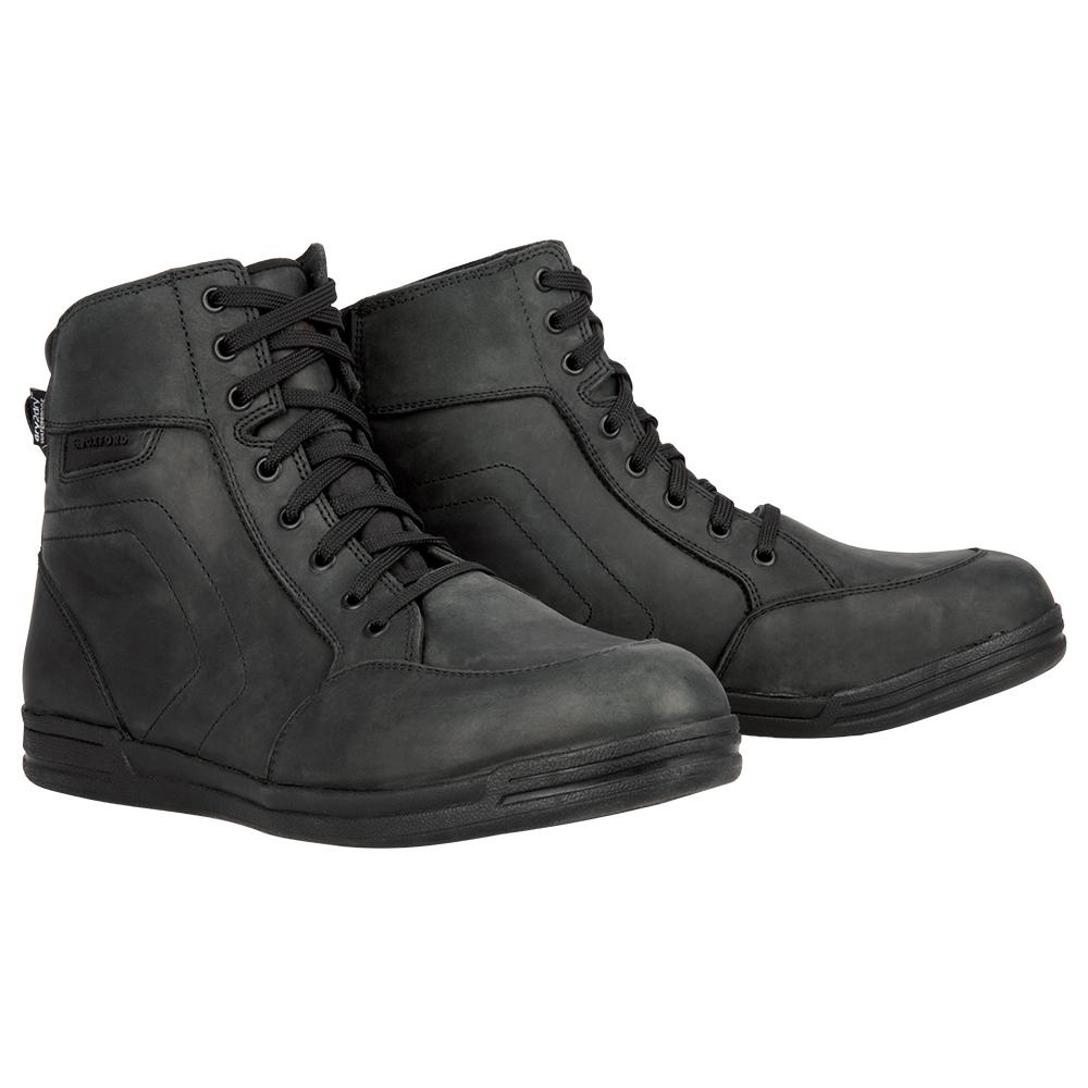 Oxford Black Kickback 1.0 Leather Motorcycle Boots 46 (Uk 12)