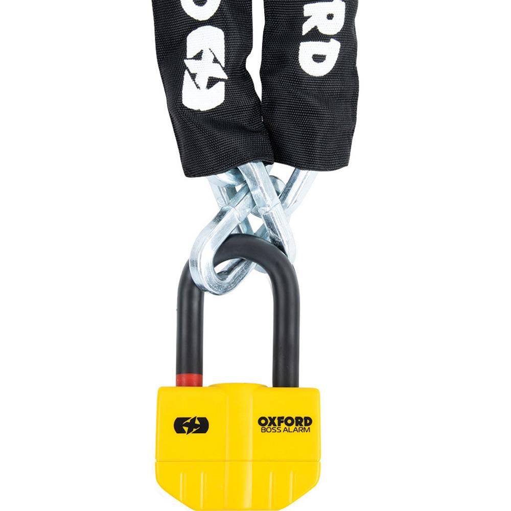 Oxford Yellow Boss Alarm 14 Mm & Chain Lock 12 Mm X 1.2 M