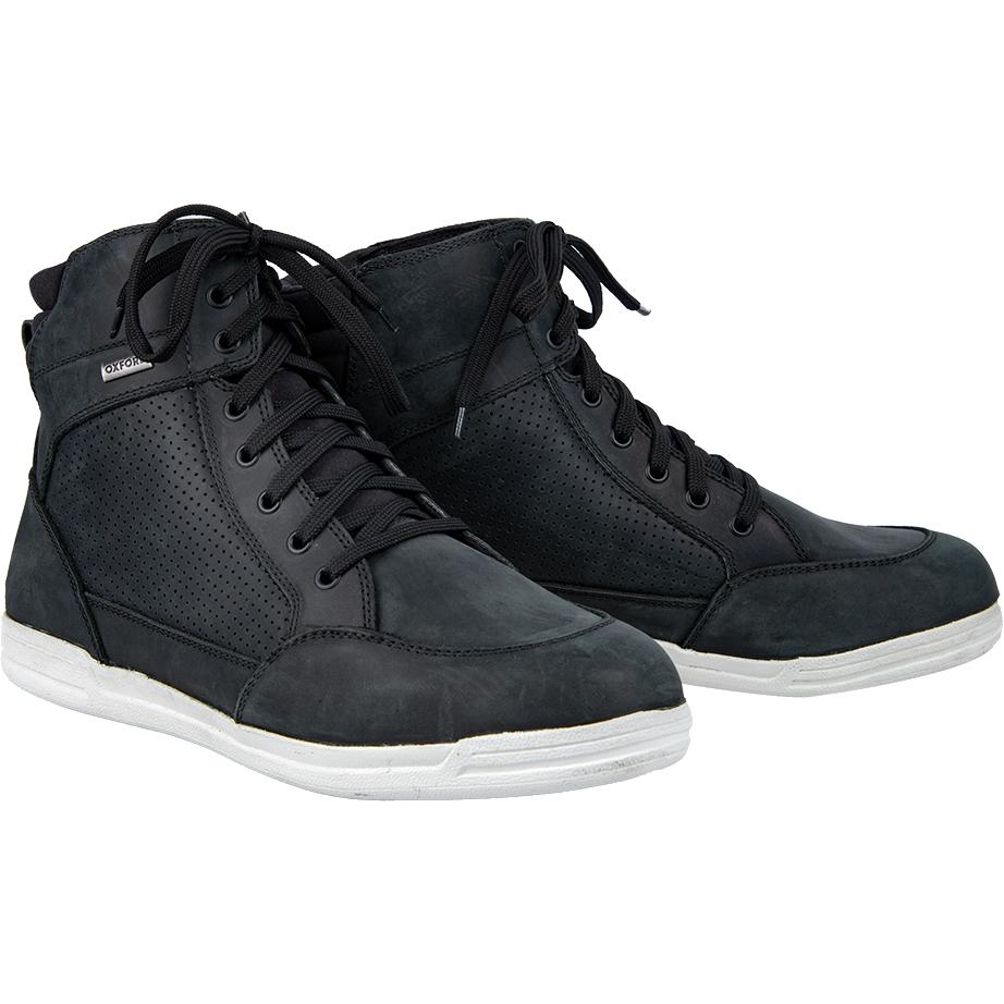 Oxford Black Kickback Air 1.0 Leather Motorcycle Boots 47 (Uk 13)