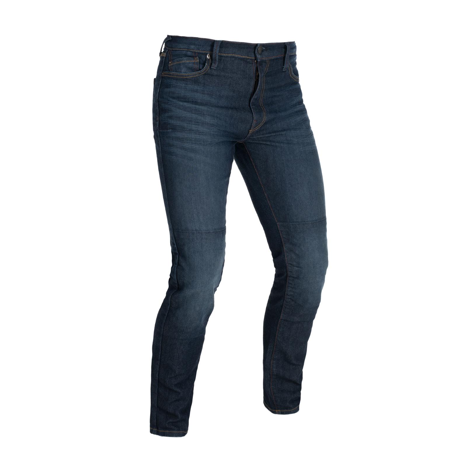 Oxford Original Approved AAA Slim Dark Aged Motorcycle Jeans (W30) (L30) Short