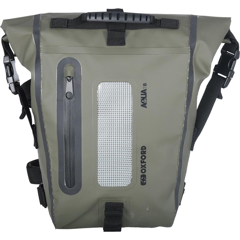 Oxford Black Aqua T8 Waterproof Roll Top Tail Pack 8L Khaki